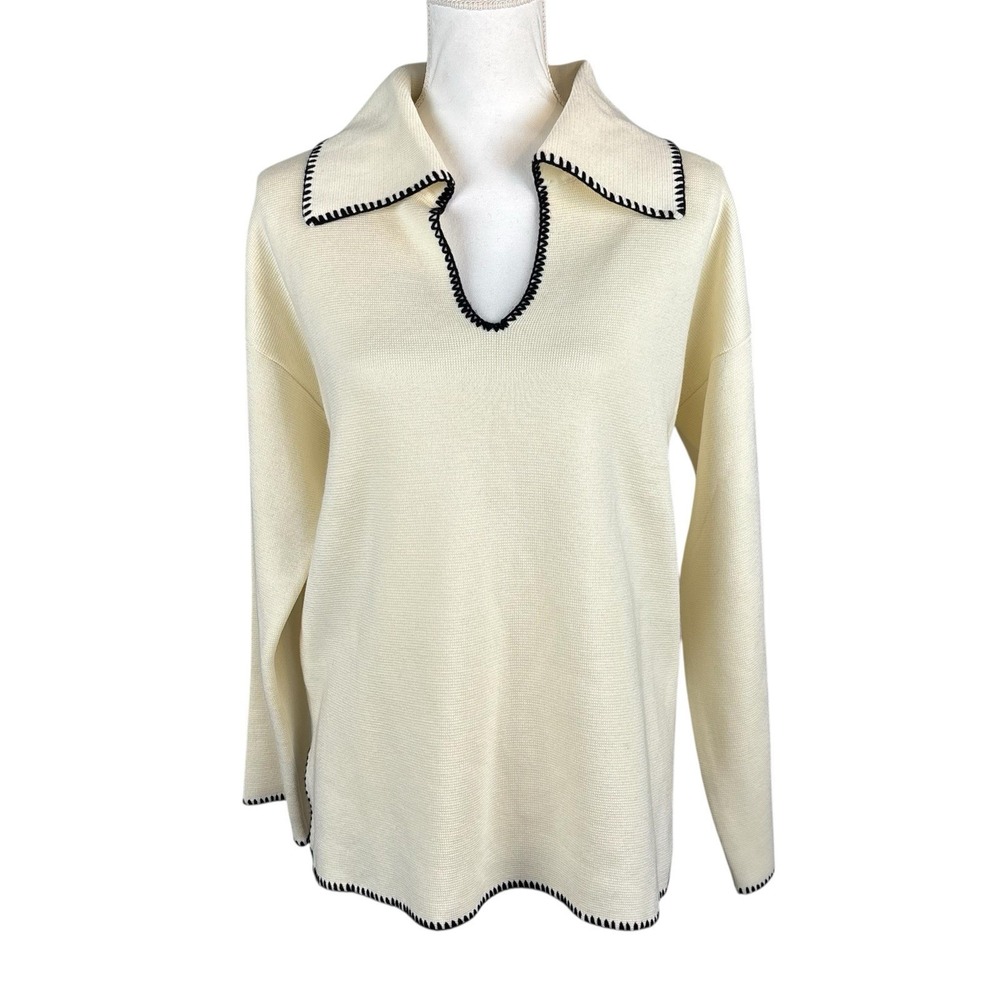 Before You With Love Womens Jumper Sweater Size M Oversized‎ Ivory Sustainable